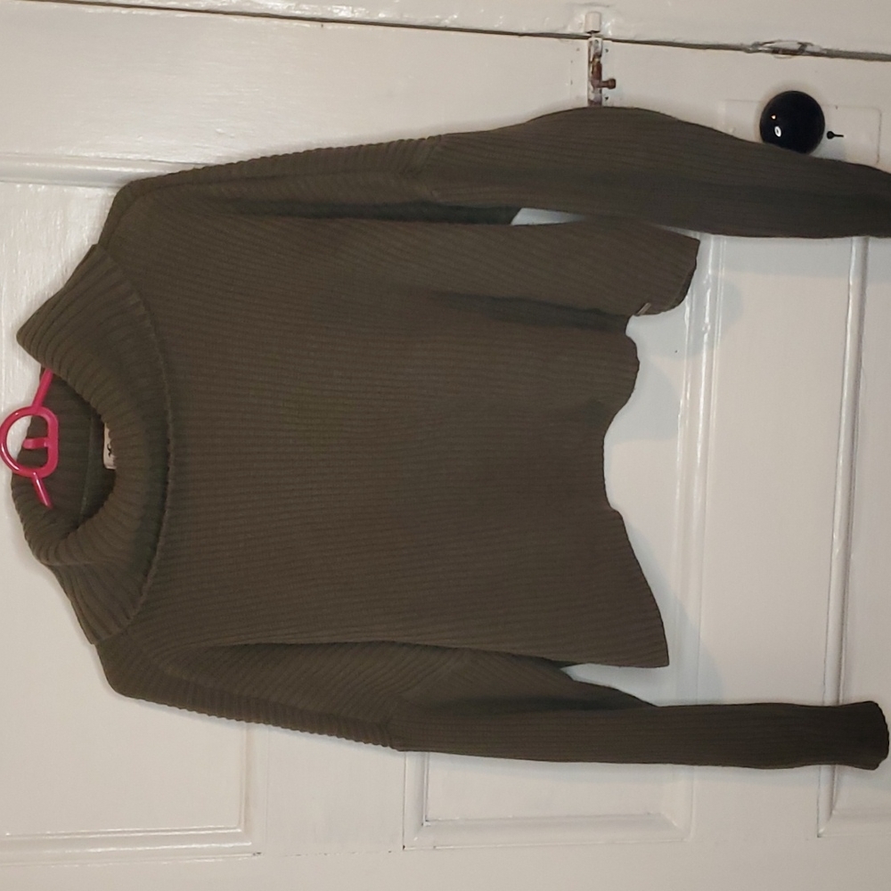 Cropped Mock Turtleneck Sweater